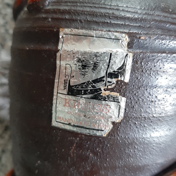 Chipped Mid-Century Italian Pottery Jug Lava Red Glaze Reeding Raymor Period - Picture 9 of 13